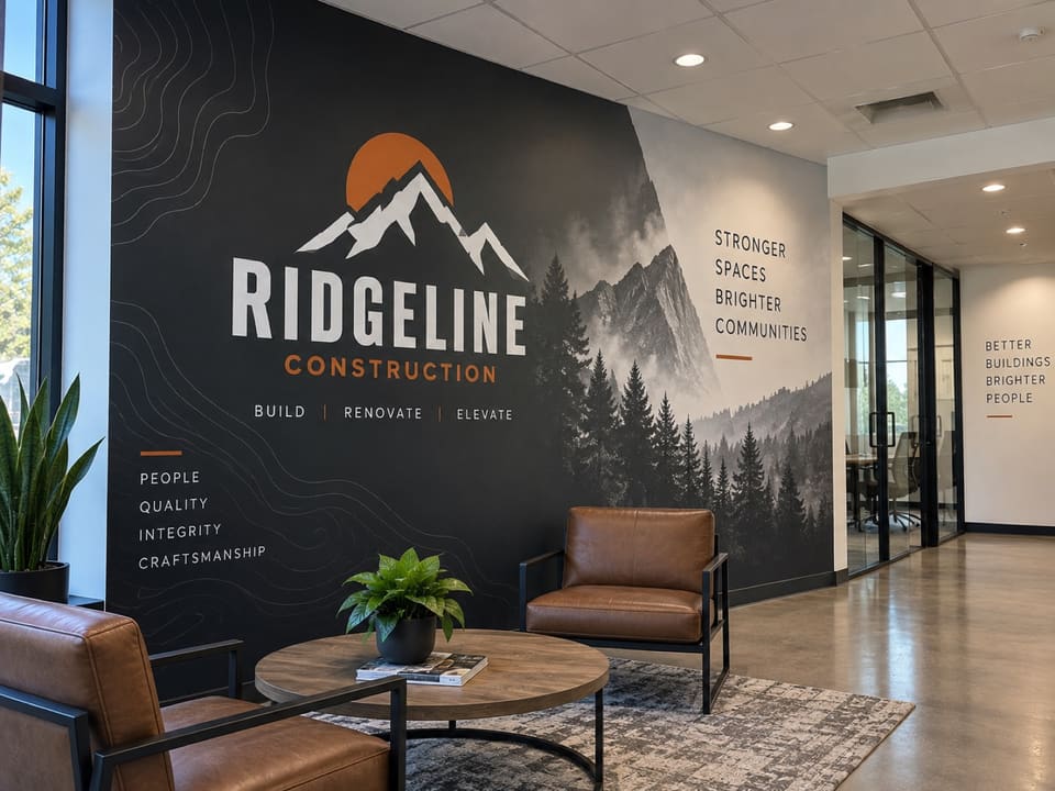 Interior commercial wayfinding and directional signage